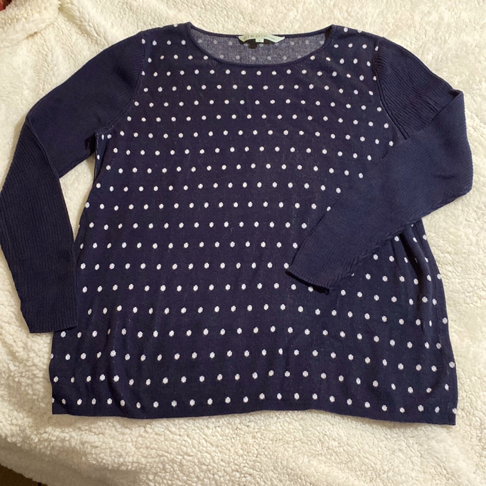 Ladies Cleo petites polka dot sweater.